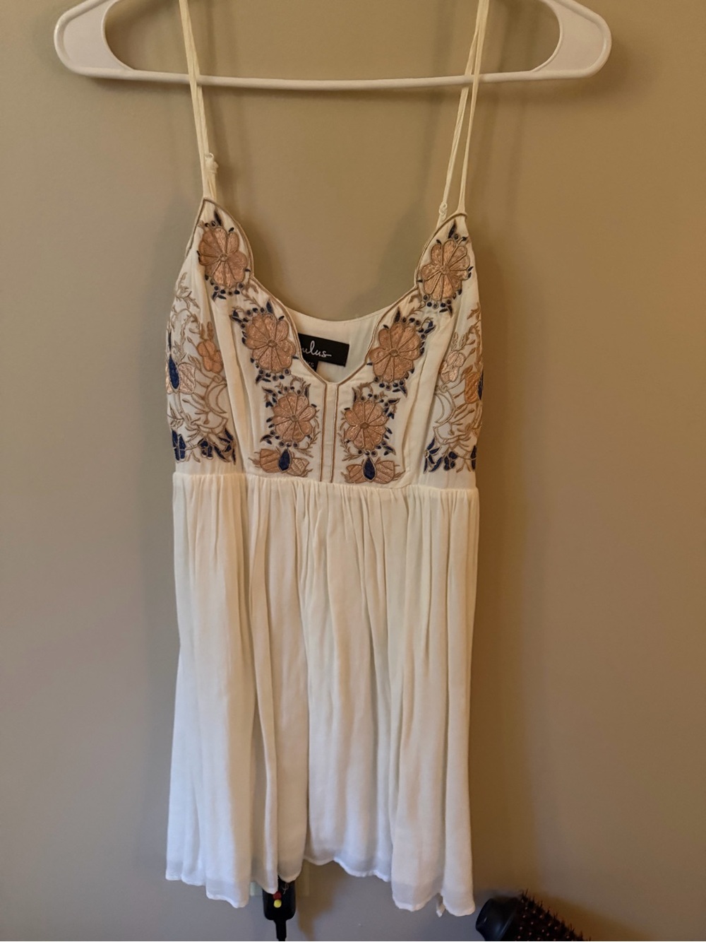 Lulus Cream Embroidered Sundress